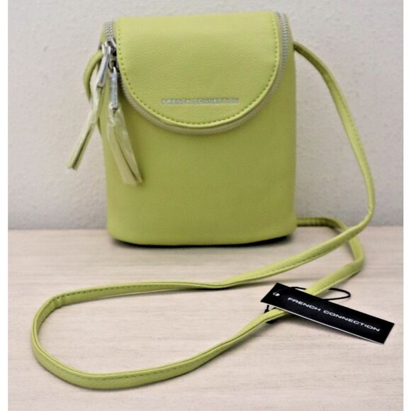French Connection Wasabi Green Noreen Slouchy Easy Crossbody Cell Phone Bag - Picture 6 of 13